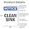 Signmission Clean Sink, 10 in W x Rectangle, Aluminum OS-2PACK-NS-A-1014-V-10628 - alternate 4